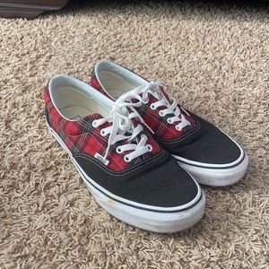 classic vans plaid and black